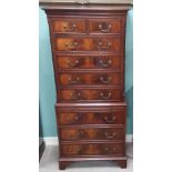Mahogany 2 Over 7 Chest on Chest with Brush Slide Dimensions: 73cm W 44cm D 164cm H
