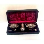 Solid Silver Vict Cruet Set in Original Box