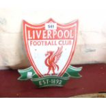 A reproduction painted cast iron Liverpool Football Club sign