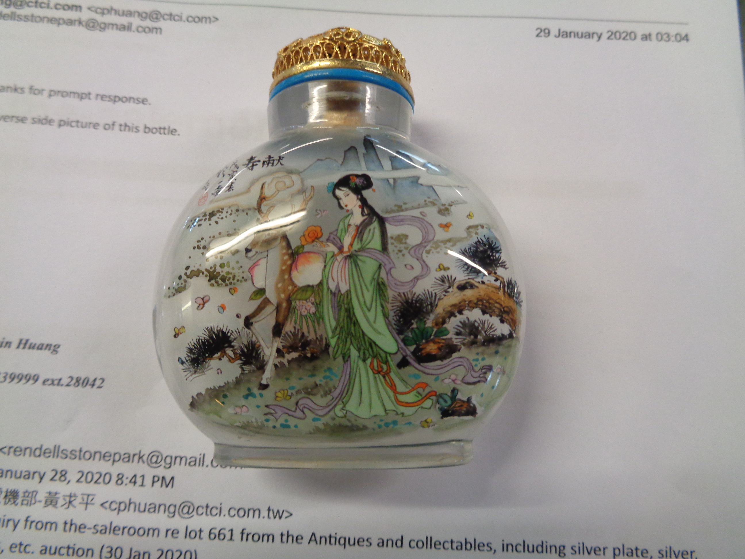 Two Chinese scent bottles and a papier-mâché snuff box - Image 11 of 11