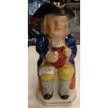 A 19th Century Toby jug with lid - a/f