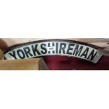 A reproduction painted cast iron sign "Yorkshireman"