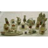 A box of crested ware - various makers