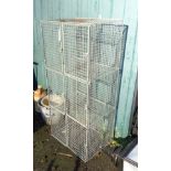 A six section wire mesh locker