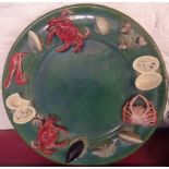 A Portuguese Mafra pottery seafood dish - diameter 17"