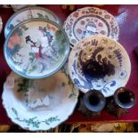 A quantity of assorted ceramics including French faience, Crown Derby, Oriental, etc. - various