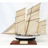 A scratch built display model of the fishing boat Bisquine de Cancale, 'la Perle'