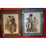 Donna Neary: a pair of Hogarth framed watercolours depicting uniformed soldiers of the 19th