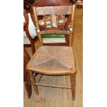 A 19th Century simulated bamboo framed spindle back standard chair with original painted finish