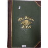 The Times Atlas 1895, folio, half bound, gilt green boards