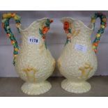 A pair of Clarice Cliff Celtic Harvest jugs