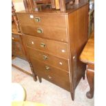 A 26" vintage Limelight Furniture stained mixed wood chest with flight of six long graduated
