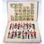 An Edwardian scrap album containing a large collection of polychrome clip art