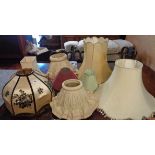 A quantity of vintage lampshades