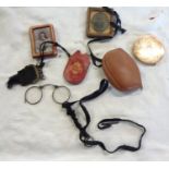 A lorgnette, ambrotype, compact, pince nez by Callaghan, folding spectacles, etc.