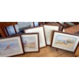David Andrews: eleven framed signed coloured prints comprising three animal studies, four bird