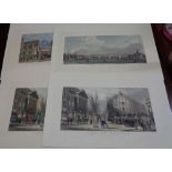 Nine 19th Century coloured engravings - all London scenes including Pugin, Chamber, Allom, etc.