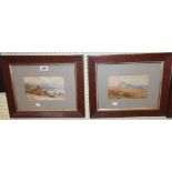 M. R.: a set of four ribbed stained wood framed watercolours all depicting local views including