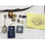 Various naval and maritime collectables including RNH Haslar cap tally, Drake, Hood and Howe