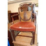 An antique Hepplewhite style mahogany framed carver chair - old repairs