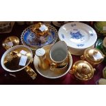 Assorted china including a set of six Royal Copenhagen plates, a quantity of Royal Worcester gold
