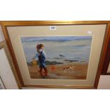 Russell Pond: two framed oil paintings on board depicting two studies of the same young girl, one on