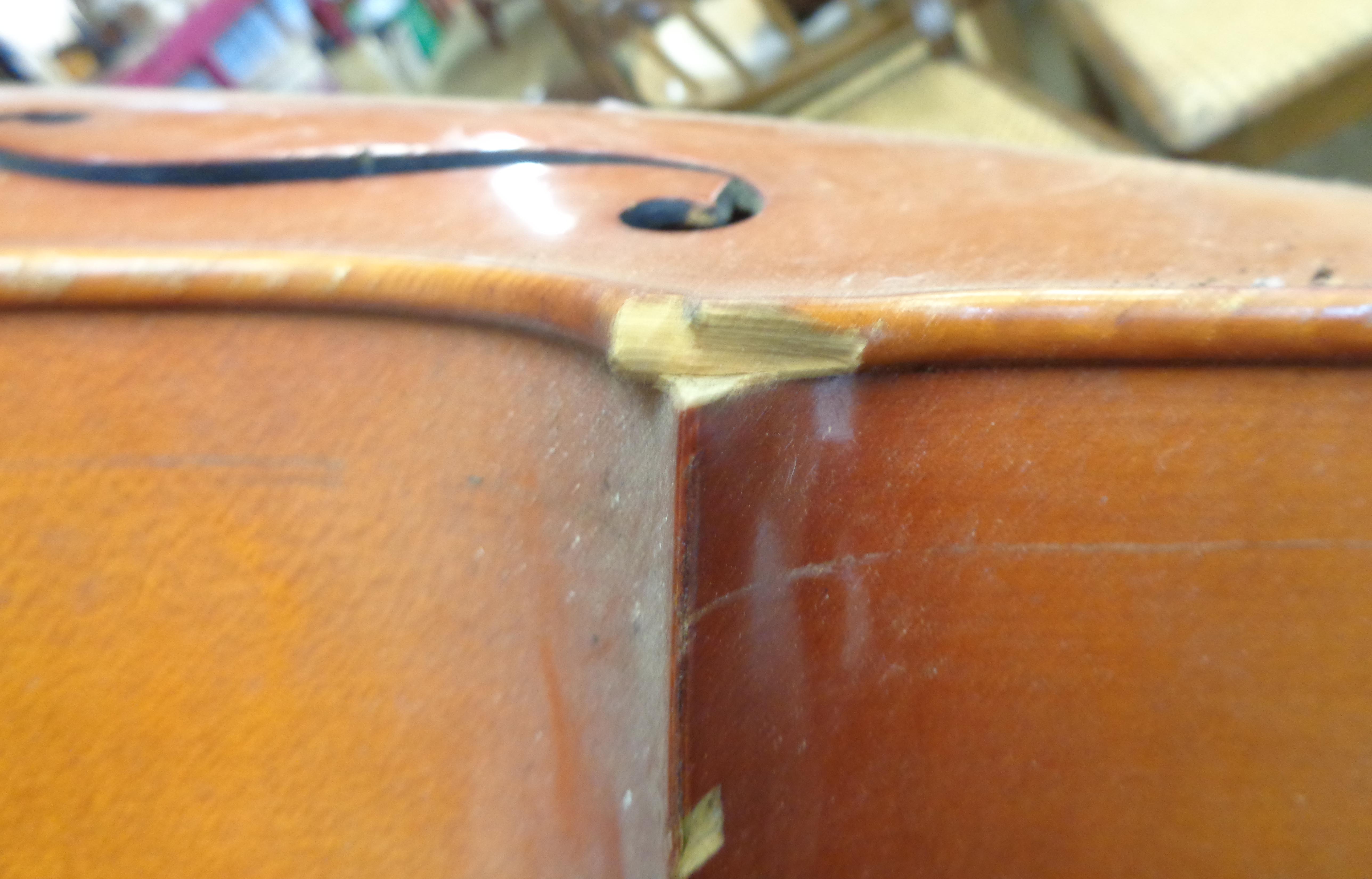 A Romanian made Musikinstrumentenfabrik cello - for restoration - Image 5 of 7