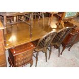 A 6' Webber Furniture "Croydon Range" polished oak refectory style dining table with moulded top,