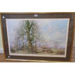 David Shepherd: a gilt framed coloured print entitled "This England" - signed in pencil to the