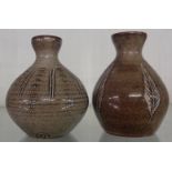 Two David Leach miniature tin glazed earthen ware vases