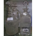 Three 19th Century decanters and a similar water jug