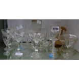 Sixteen pieces of glassware including Victorian rinser, crackled goblet, etc.
