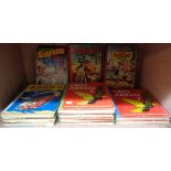 A small collection of vintage comic annuals including Lion 1954, 55 and 56, Eagle Nos. 2,3,4,6 and 2