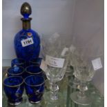 A Venetian glass liqueur set with eight glasses