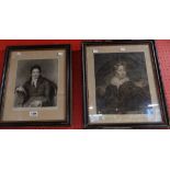 A 19th Century lithograph portrait of Sir William Beechey RA - sold with an antique engraving of