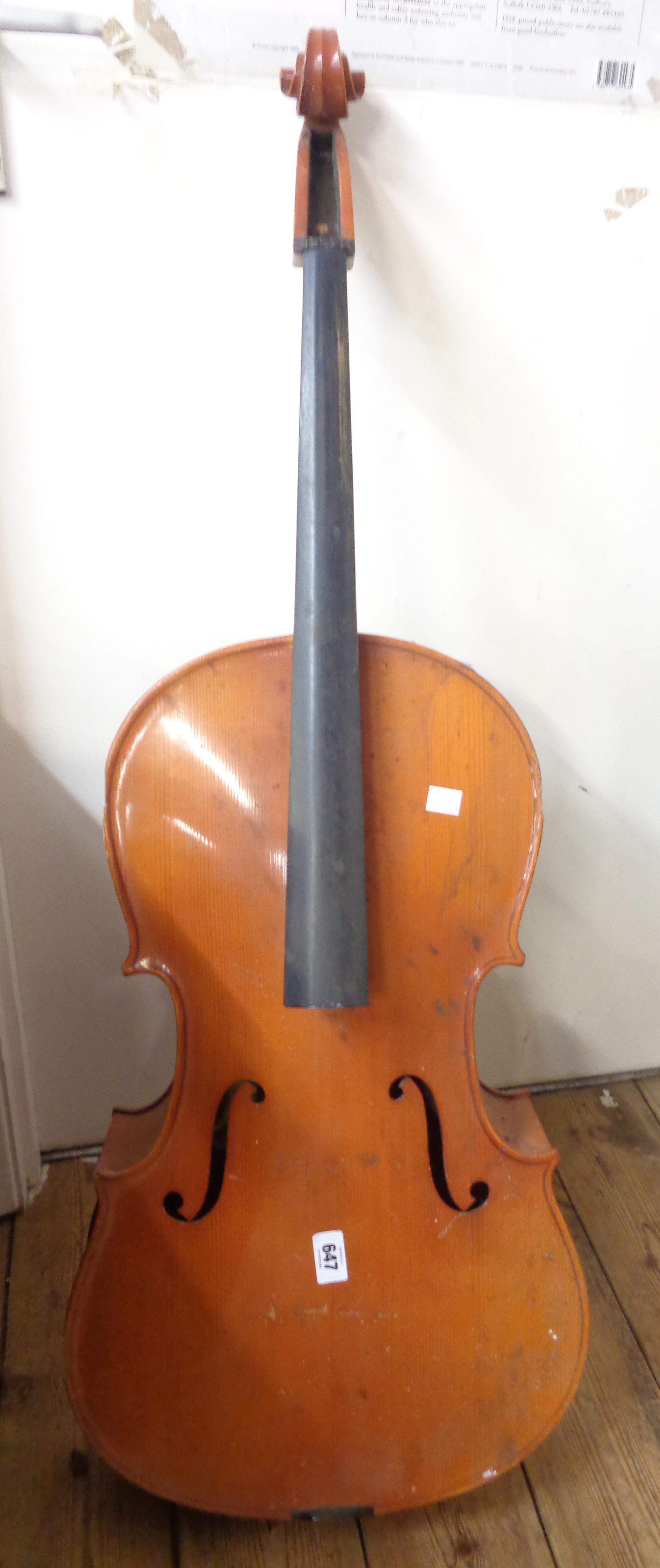 A Romanian made Musikinstrumentenfabrik cello - for restoration - Image 2 of 7