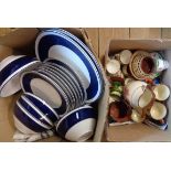 Two boxes of assorted ceramics including Torquay pottery, etc.