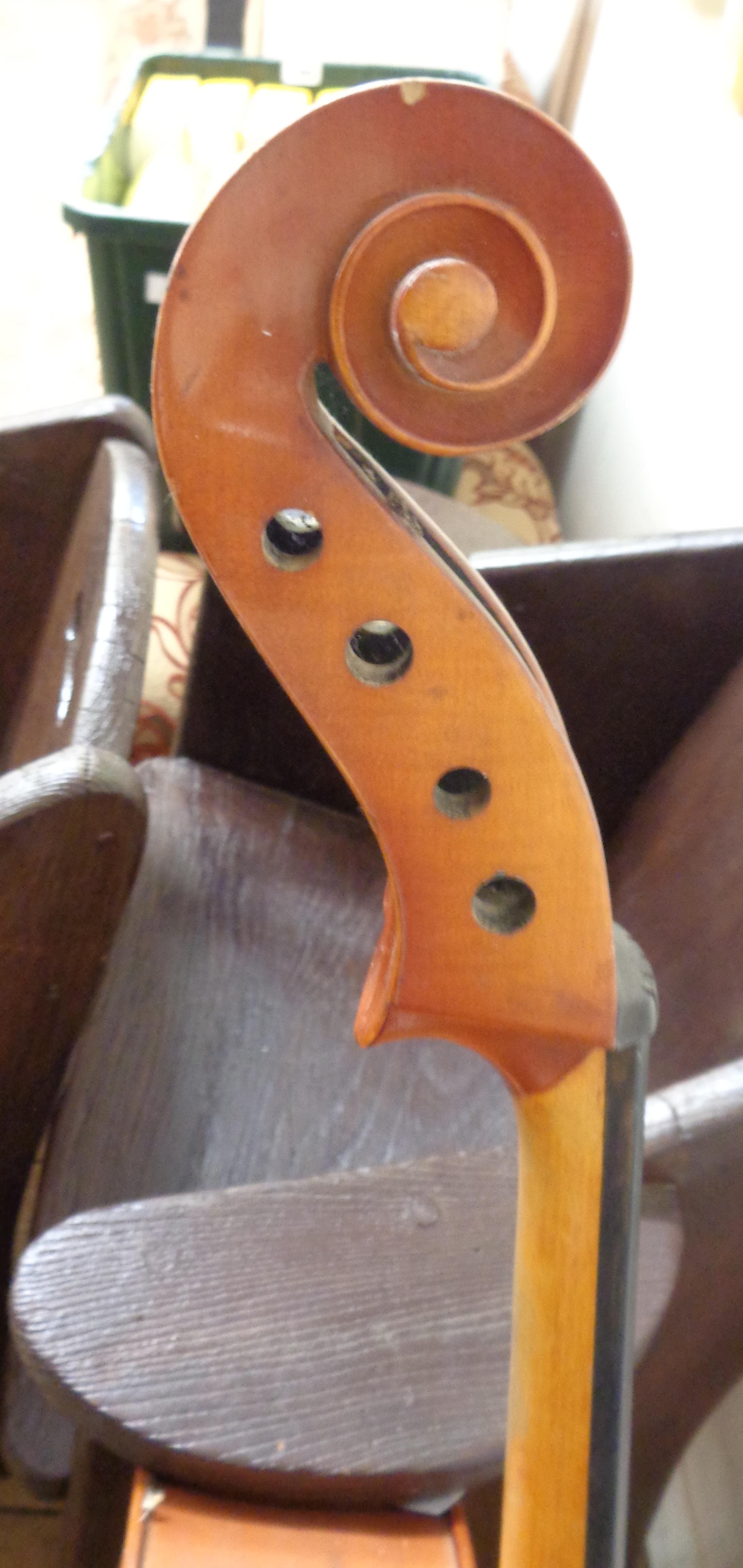 A Romanian made Musikinstrumentenfabrik cello - for restoration - Image 4 of 7