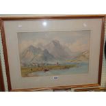 Philip Mitchell RI, NWCS: a gilt framed watercolour depicting a view of Lake Lucerne with figure