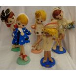 Five assorted 1960's fashion dolls - various condition