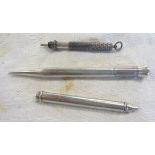 Two 20th Century Samson Morden silver propelling pencils and one other - various condition