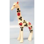 A Bovey giraffe (Plichta) with red clover decoration - 9 1/2"