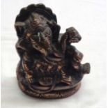 A hollow cast bronzed figure of Ganesha