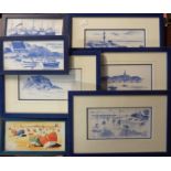 A small collection of decorative pictures and prints - sold with others in blue frames