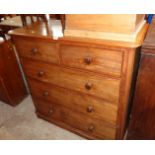 A 3' 11" 19th Century mahogany chest of two short and three long graduated drawers, set on plinth