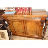 A 3' 5" Victorian walnut chiffonier with blind frieze drawer, flanking acanthus capitals and pair of