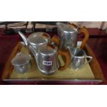 A 1970`s Piquot ware tea set with original tray