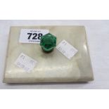 A marble sample desk weight with Windsor Castle related provenance to base