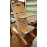 A polished laminated wood adjustable chair - a/f