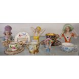 A collection of miniature items including Minton loving cup (a/f), Royal Worcester place setting